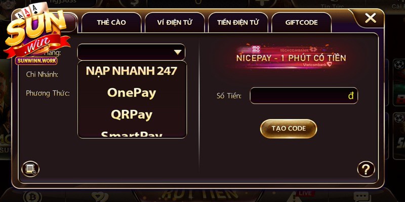 Thực hiện nạp tiền Sunwin mang lại vô số lợi ích vượt trội cho thành viên